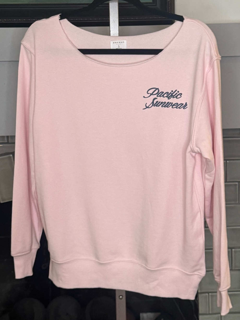 Pacsun Girls Off the Shoulder French Terry Sweatshirt Sz L - NWOT - Picture 3 of 6